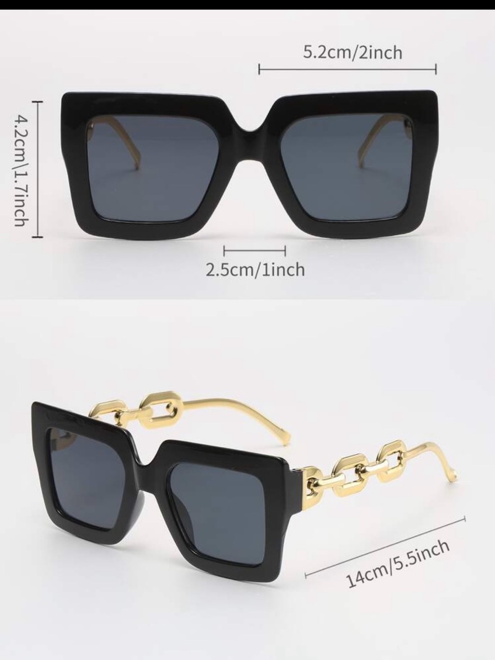 Oversized Square Women's Sunglasses - Black, Tortoise, Pink - Picture 4 of 4